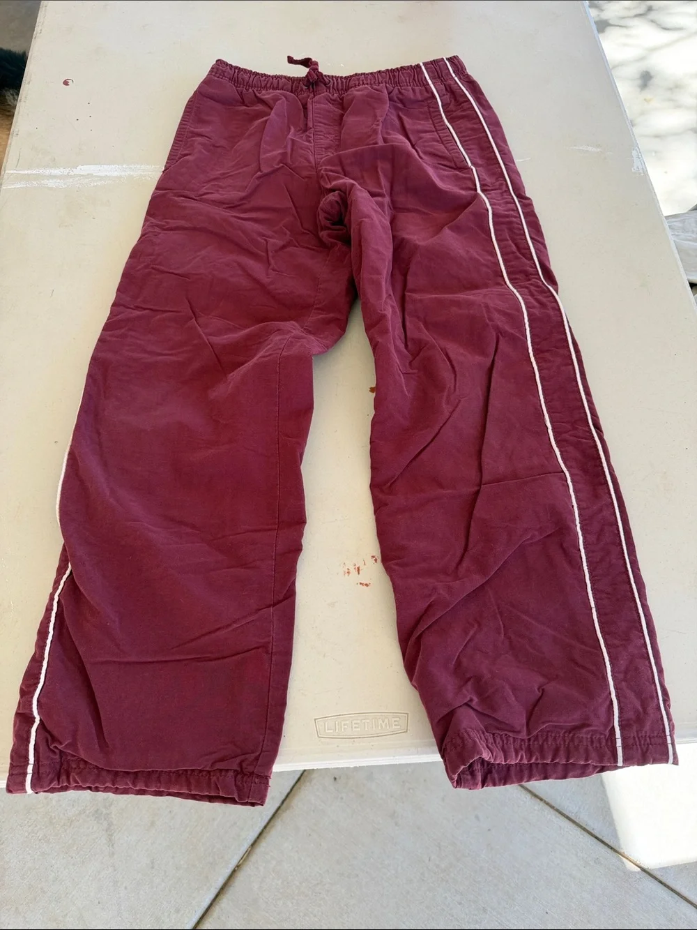 Gymboree Maroon Track Pants with White Piping